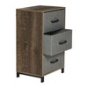 Household Essentials Dresser Nightstand Chest of Drawers Ashwood Rustic Wood Grain with 3 Grey Strorage Drawers - 3 of 4