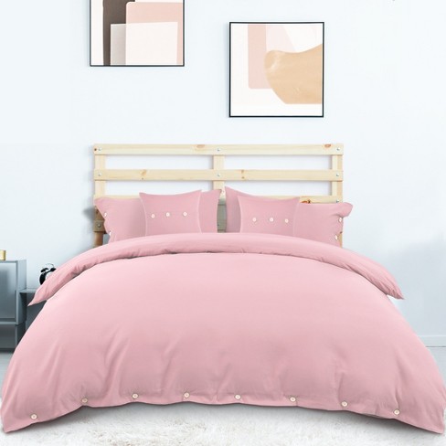 5 Pcs 110gsm Brushed Microfiber Solid Bedding Sets Queen Pink Piccocasa Target