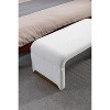 CAVINAS Boucle Fabric Ottoman Bench, Loveseat Ottoman Footstool, Bedroom Bench, Entryway Benches, Upholstered Accent Bench with Gold Metal Legs - 3 of 4