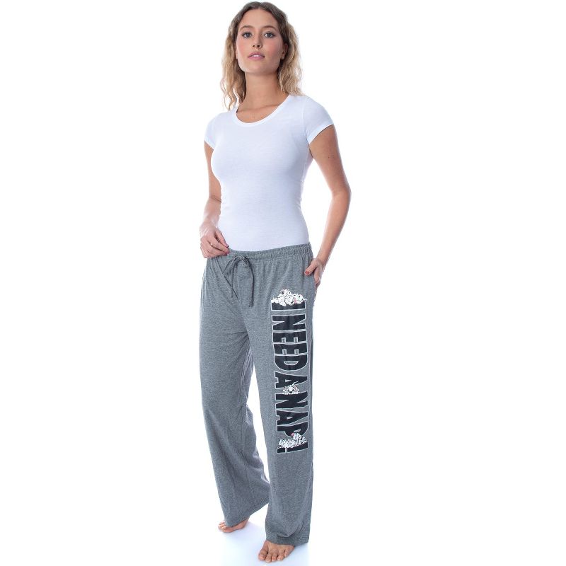 Disney Women's 101 Dalmatians I Need A Nap Soft Touch Cotton Pajama Pants, 2 of 4