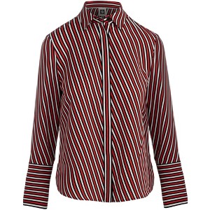 Anne Klein Womens Oblique-Striped Knit Blouse - 1 of 1