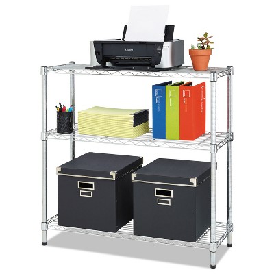 Alera Residential Wire Shelving Three-Shelf 36w x 14d x 36h Silver SW833614SR