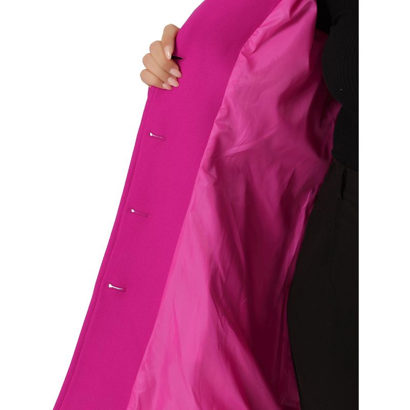 Agnes Orinda Women's Plus Size Elegant Single Breasted Detachable Hooded Trench Overcoats, 5 of 6