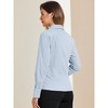 Allegra K Women's Point Collar Long Sleeve Button Shirt - 3 of 4