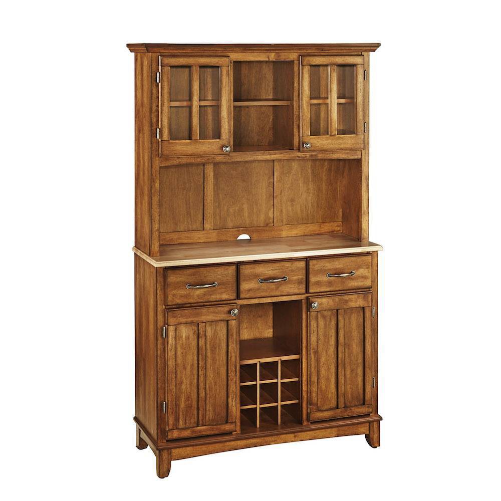 Sideboard Buffet Servers with Wood Top and Hutch  - Home Styles