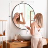 Lyngins Round Bathroom Mirror for Over Sink, Silver-Plated HD Wall Mirror, Rustproof Aluminum Alloy Bathroom Decor, Mirrors for Bathroom Sink & Home - 2 of 4