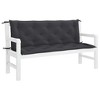 vidaXL Indoor/Outdoor Bench Cushions 2 pcs, Non-slip, Water-Repellent, Black 59.1"x19.7"x2.8" - 2 of 4