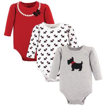 Hudson Baby Girl Cotton Bodysuits, Girl Whimsical Dog, 12-18
