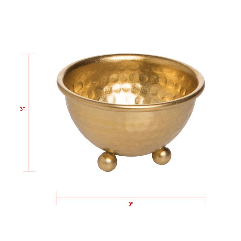 Gold Hammered Metal Decorative Jewelry Bowl - Foreside Home & Garden, 3 of 6