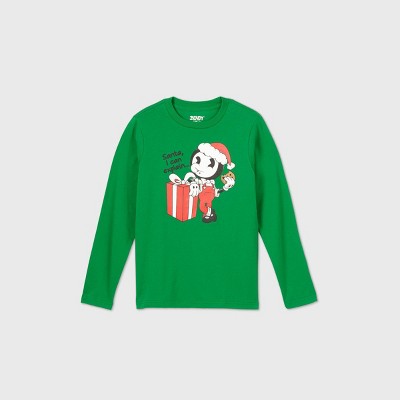 Boys Bendy Santa I Can Explain Long Sleeve Graphic T Shirt Green Target - santa shirt roblox