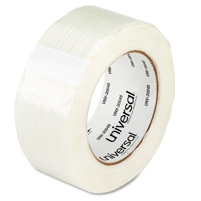 UNIVERSAL 110# Utility Grade Filament Tape 48mm x 54.8m 3" Core Clear 30048