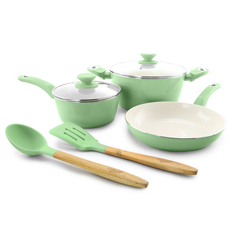 Gibson Home Plaza Cafe 7 Piece Essential Core Aluminum Cookware Set in Mint, 1 of 7