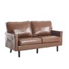 TiramisuBest Mid-Century Modern Loveseat Sofa, 2-Seater with USB & Removable Pillow Cover, Comfy Couch for Living Room, Bedroom, Apartment (Black) - 2 of 4