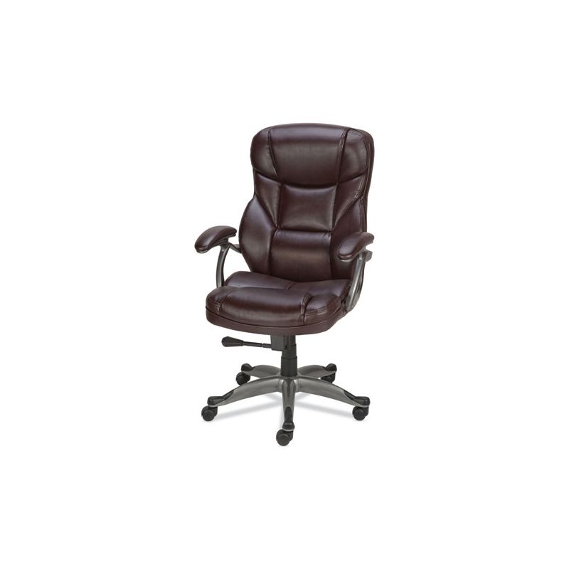Alera Alera Birns Series High-Back Task Chair, Supports Up to 250 lb, 18.11" to 22.05" Seat Height, Brown Seat/Back, Chrome Base, 2 of 6