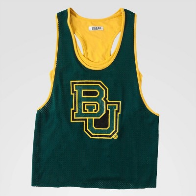 NCAA Baylor Bears Mesh Tank Top with Attached Sporty Bralette - Green M