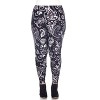 Women's Plus Size Printed Leggings - One Size Fits Most Plus - White Mark - 2 of 3