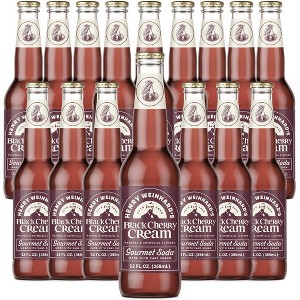 Henry Weinhard's Black Cherry Cream 16 Pack | 12oz Glass Bottles | Classic American Flavor | Premium Craft Soda - 1 of 1