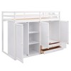 NicBex Twin Size Loft Bed Wooden Bed Frame with Wardrobes, Drawers, Shelves, Storage Stairs and Full Length Guardrail, No Box Spring Required - 3 of 4