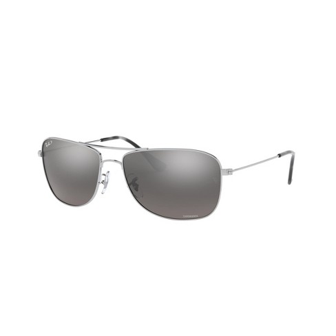 Ray-ban Rb3543 59mm Gender Neutral Square Sunglasses Polarized Silver  Mirror Chromance Lens : Target