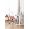 Office Chair Modern Upholstered Ergonomic Swivel Seat, Adjustable Height, Gold Metal Base for Home Workspace-3irtyhousy - 3 of 4