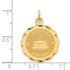 Black Bow Jewelry 14k Yellow Gold Etched Happy Birthday Charm or Pendant, 20mm - 4 of 4