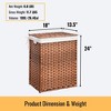 JANSNO PE Rattan Powder Coating Frame Laundry Hamper With Lid, 100L Capacity - 3 of 4