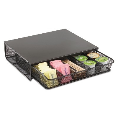 Safco One Drawer Hospitality Organizer 5 Compartments 12 1/2 x 11 1/4 x 3 1/4 Bk 3274BL