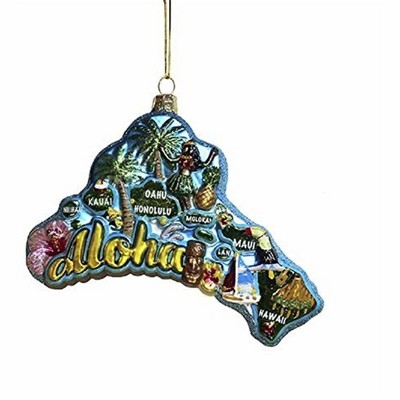 Kurt S. Adler #C7742 Hawaii Cityscape Glass Ornament, 5 Inch