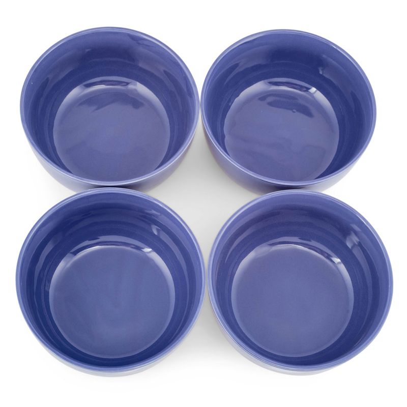 Elanze Designs Bistro Glossy Ceramic 6.5 inch Soup Bowls Set of 4, Violet Purple, 3 of 7