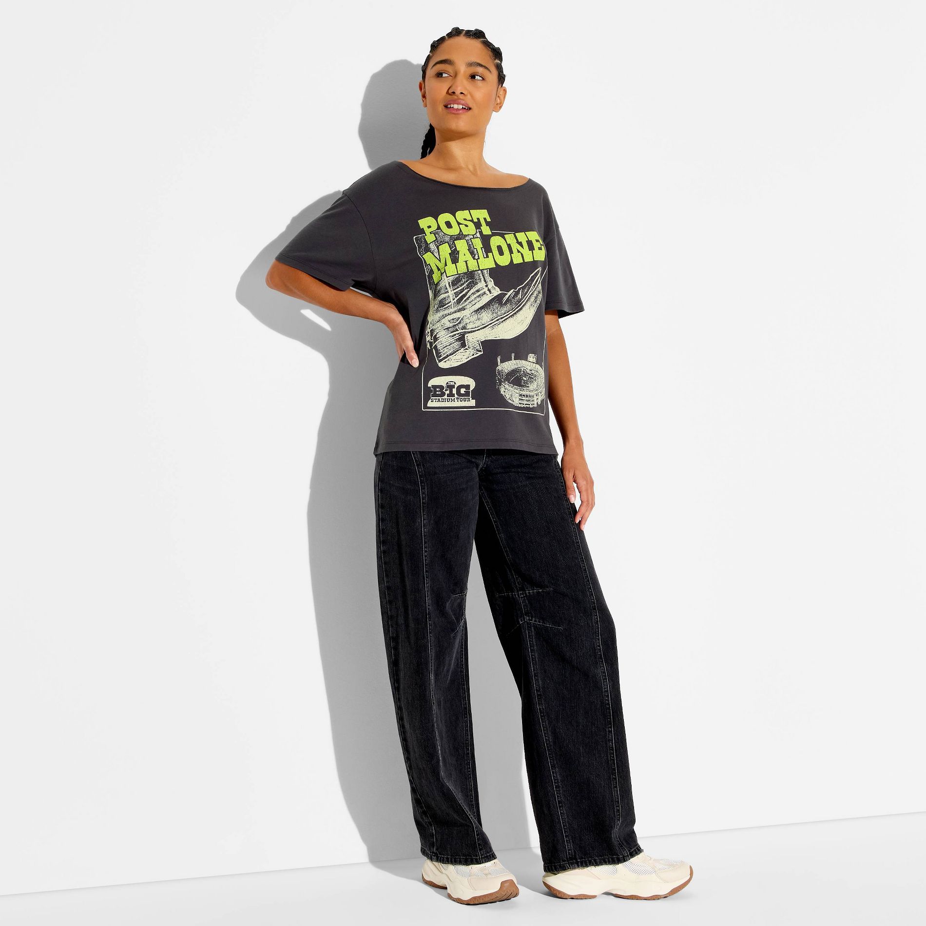 Women's Post Malone Tour Short Sleeve Graphic T-Shirt - Black