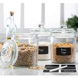 Le'raze 3pc Glass Cookie Jars with Airtight Lids + Labels & Marker - 64oz.