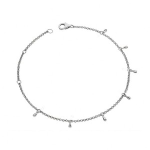 Lucy Quartermaine Multi Drop Anklet - Stylish Sterling Silver Design - 1 of 4