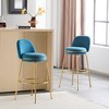 QingMoon Barstool Set of 2, Metal Upholstered Counter Height Chairs, Modern Bar Stools with Footrest for Kitchen Island, Living Room and Home Bar - 2 of 4