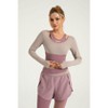 Coolmee Women's Bolero Long Sleeve Top Gym Workout Tops Cropped Yoga Shirt Sportwear - 2 of 3