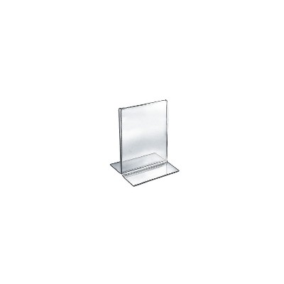 Azar 6"" x 5"" Vertical Double Sided Stand Up Acrylic Sign Holder Clear 10/Pack 152724