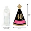 Big Dot of Happiness Chic 40th Birthday - Pink, Black and Gold - Cone Birthday Party Hats for Adults - Set of 8 (Standard Size) - 3 of 4