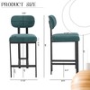 QingMoon Modern Bar Stools Set of 2, 26" Upholstered Counter Height Chairs with Footrest and Metal Legs for Dining Room, Kitchen Island - 4 of 4
