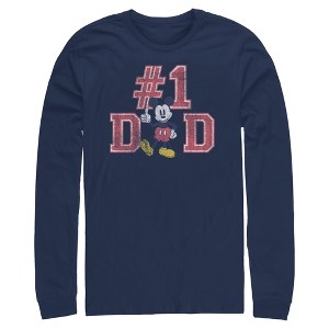 Mens Mickey & Friends Father's Day Mousey #1 Dad Long Sleeve Shirt - 1 of 4