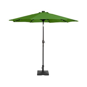 WestinTrends 9 Ft Outdoor Patio Solar LED Market Umbrella with Square Concrete Base - 1 of 3