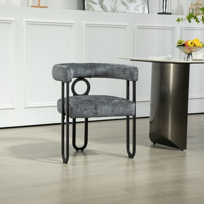 LOVMOR House Hold Contemporary Designed Chenille Fabric Upholstered Accent/Dining Chair/Kitchen Armchair for Living Room set of 2