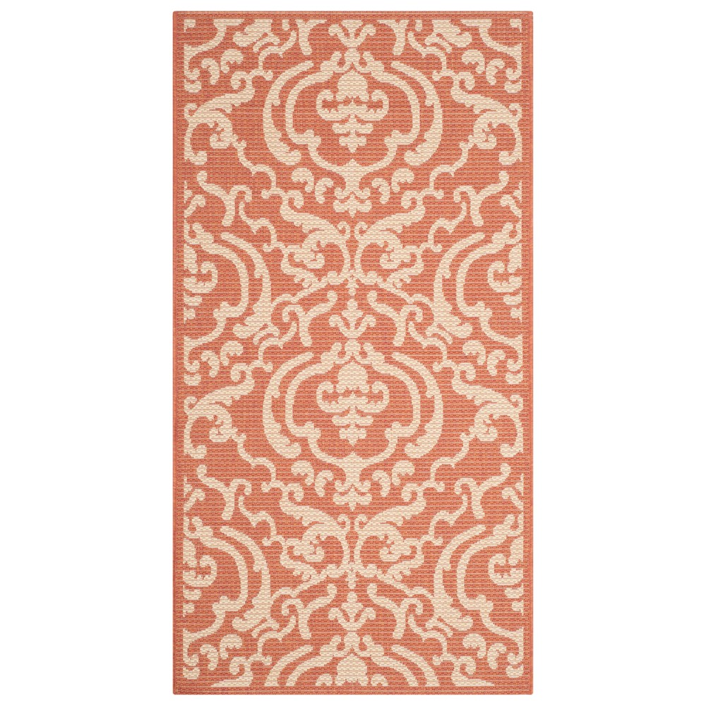 2'X3'7in Rectangle Hinshaw Outdoor Patio Rug Terracotta/Natural - Safavieh