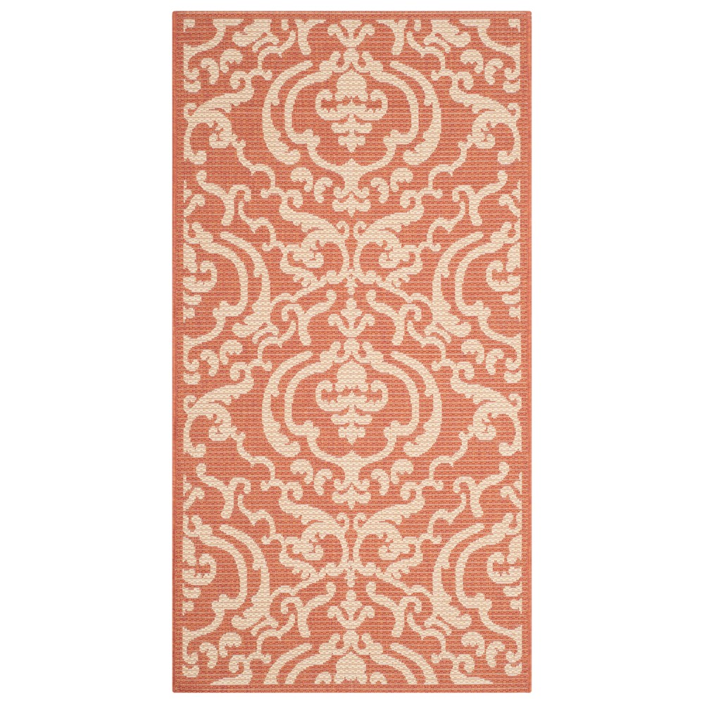 2'X3'7in Rectangle Hinshaw Outdoor Patio Rug Terracotta/Natural - Safavieh