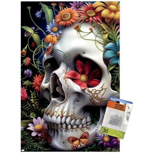 Trends International r3darch0n - Bloom of the Departed Skull Unframed Wall Poster Prints - 1 of 4