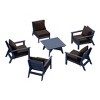WestinTrends Avalon Outdoor 6-Piece Modular Sectional Patio Furniture Sofa Set, Navy Blue/Brown - 4 of 4