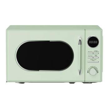 Magic Chef 0.7 Cubic Feet 700 Watt Classic Retro Touch Countertop Microwave with 10 Power Levels, 9 Auto Cook Menus, and Glass Turntable, Green