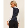 Allegra K Women's Vintage Tweed Double Breasted Sleeveless Plaid Waistcoat Vest - 3 of 4
