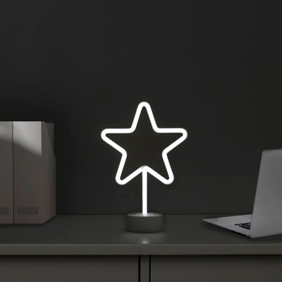 Northlight 11.5" Battery Operated Neon Style LED Star Table Light - White