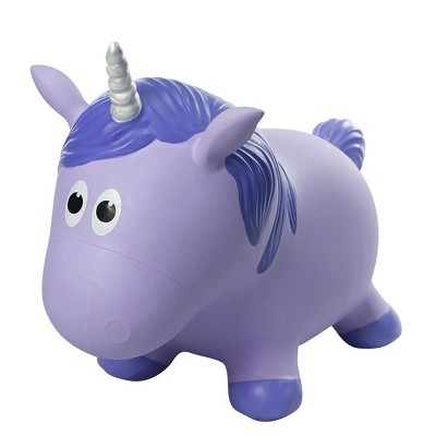 purple horn unicorn riding toy