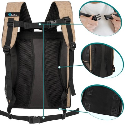 Heather Taupe Large Airline Approved Pet Backpack Carrier