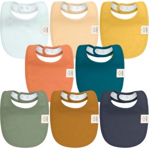 KeaBabies 8pk Organic Baby Bibs for Boy, Baby Drool Bib for Baby Boys and Girls, Newborn Teething Bibs - 1 of 4